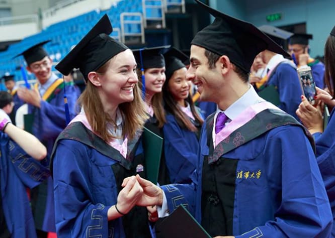 A group of graduates celebrating